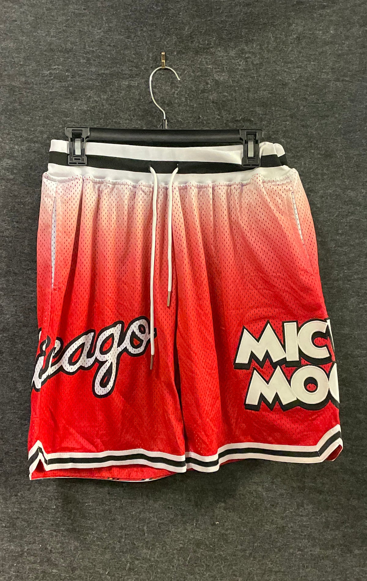 Headgear Classics Men's Chicago Mickey Mouse Basketball Shorts Red Gradient Sz M