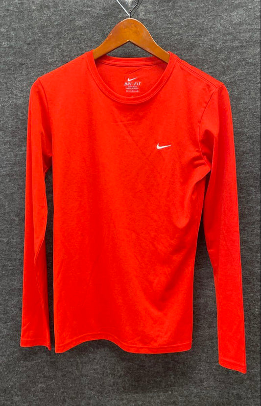 Nike Men's Red Dri-Fit Long Sleeve Performance Activewear Shirt Size M