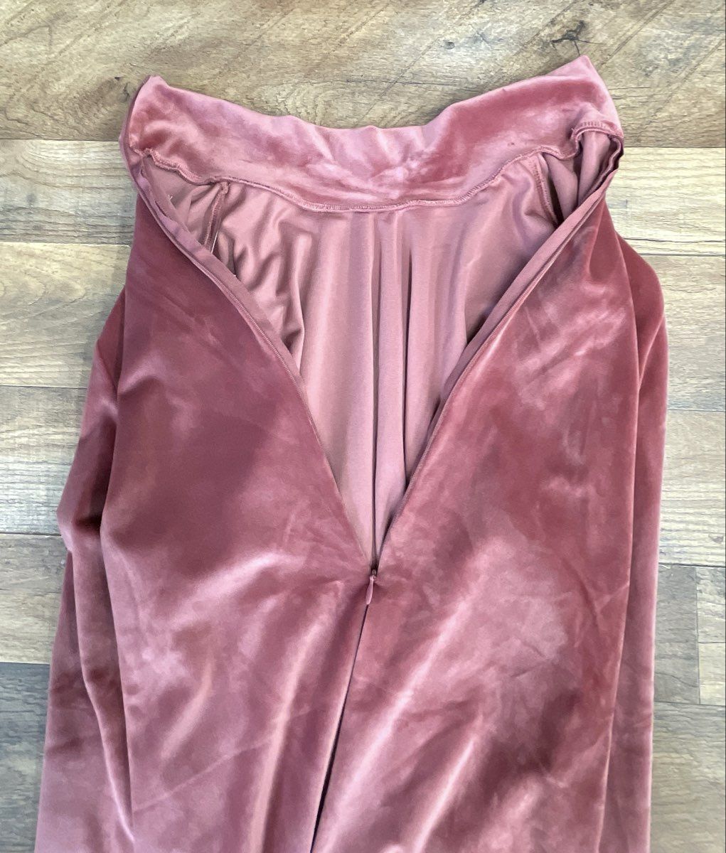 American Eagle Women's Mauve Pink Velvet Mock Neck Bodysuit XL NWT