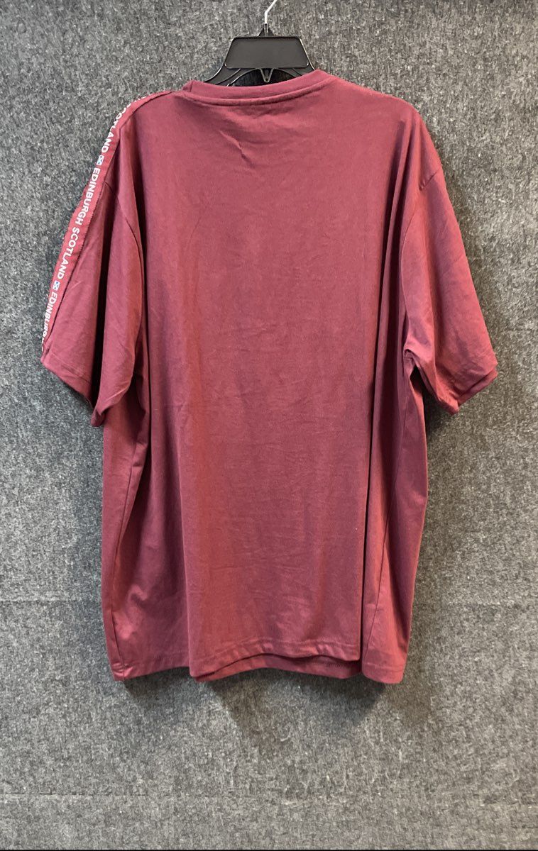 Great Scot Men's Edinburgh Scotland Embroidered Logo Maroon T-shirt Sz 3XL