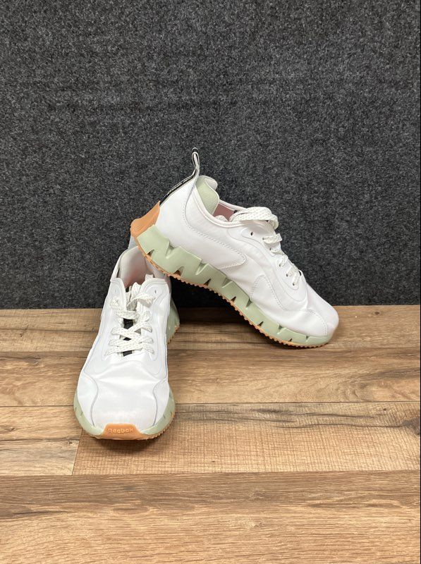 Reebok Zig Dynamica 4 White Seafoam Green Women's Running Shoes Size 8.5