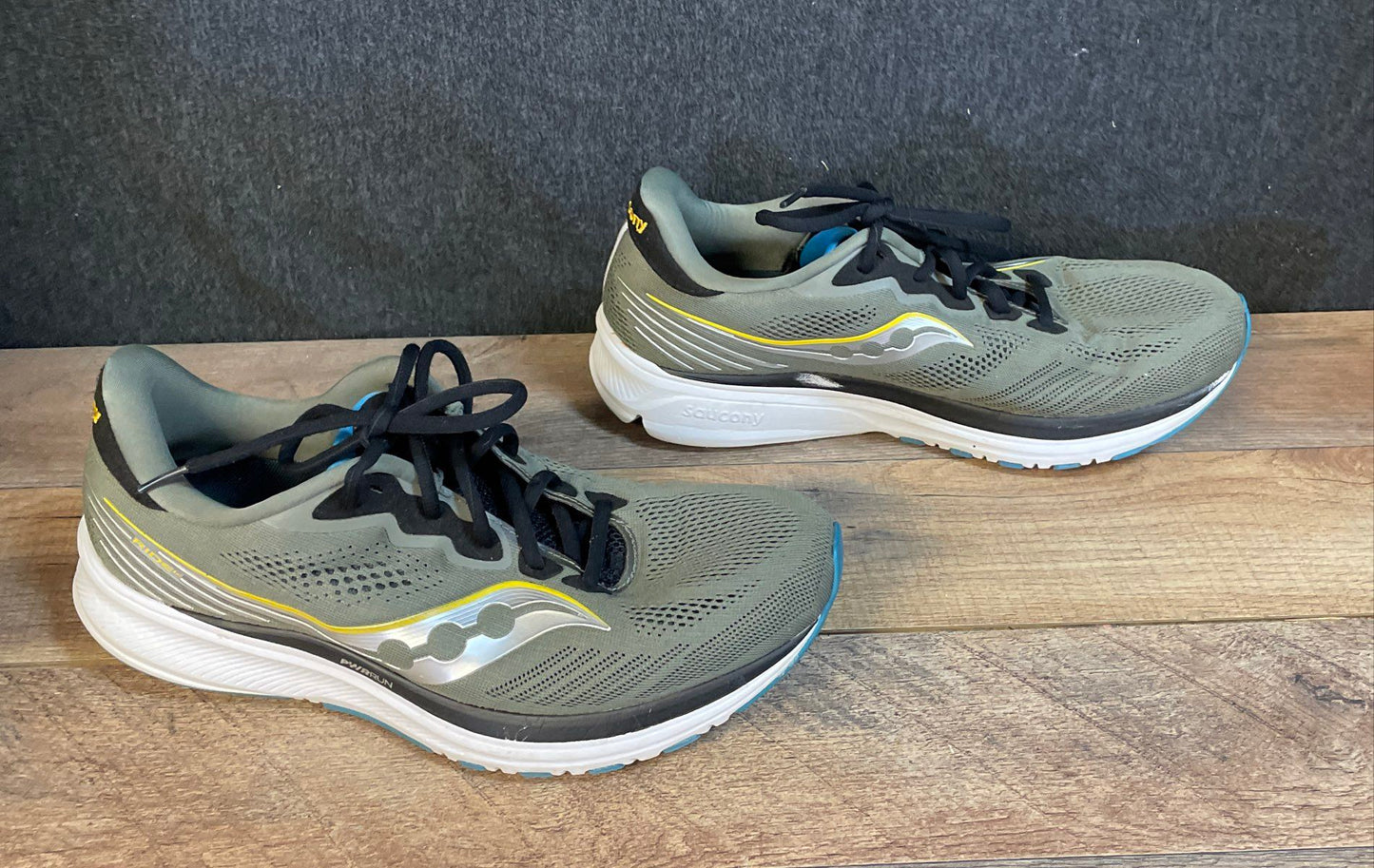Saucony Ride 14 Fog/Black Men's Running Shoes Size 10