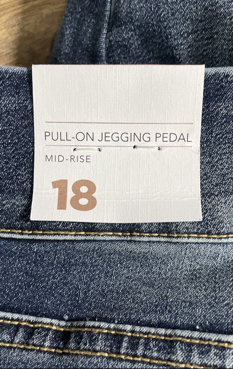 Lane Bryant Women's Blue Flex Magic Waistband Mid-Rise Pull-On Jegging Pedal 18