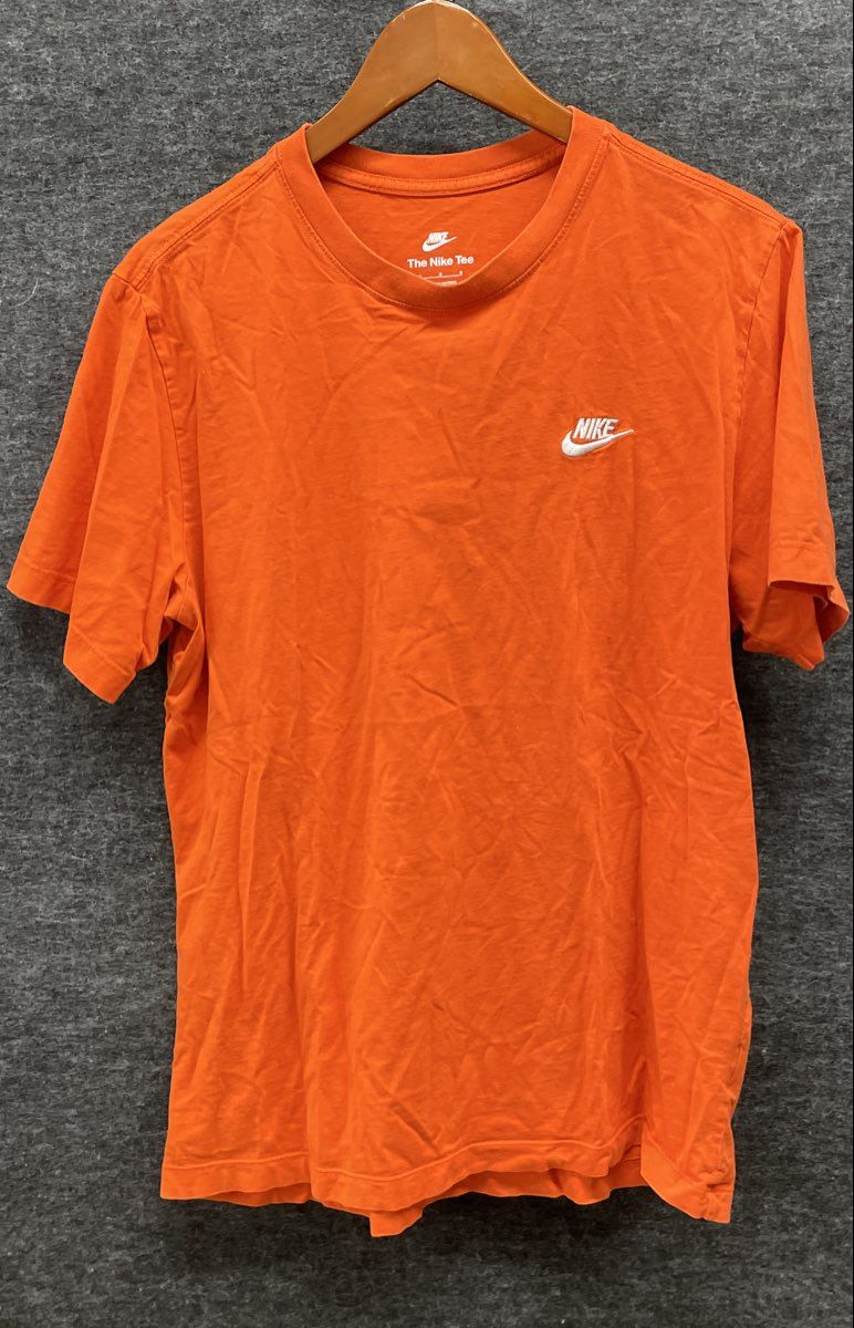 Nike Men's Orange The Nike Tee Embroidered Futura Swoosh Logo T-Shirt Size L