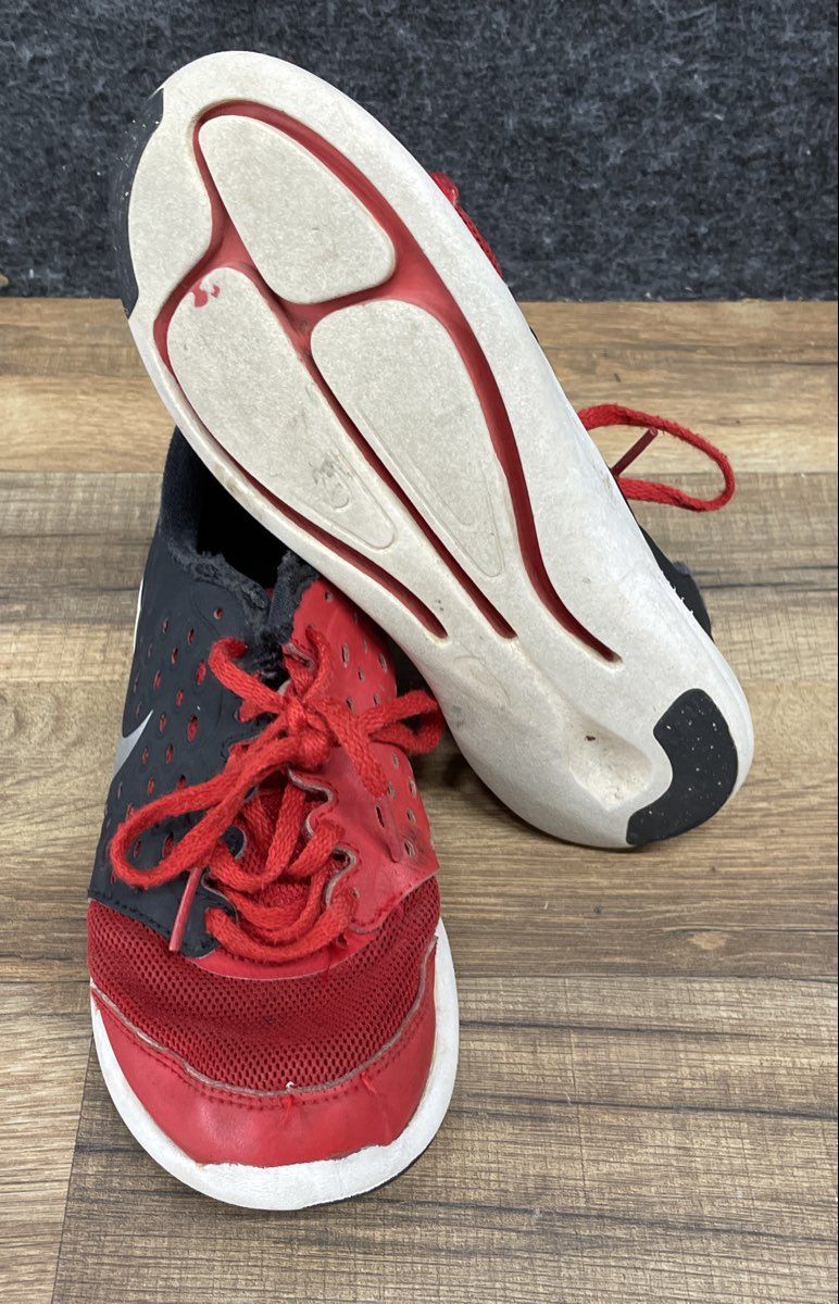 Nike FS Lite Run 3 University Red Black Kids Athletic Running Shoes Size 1Y