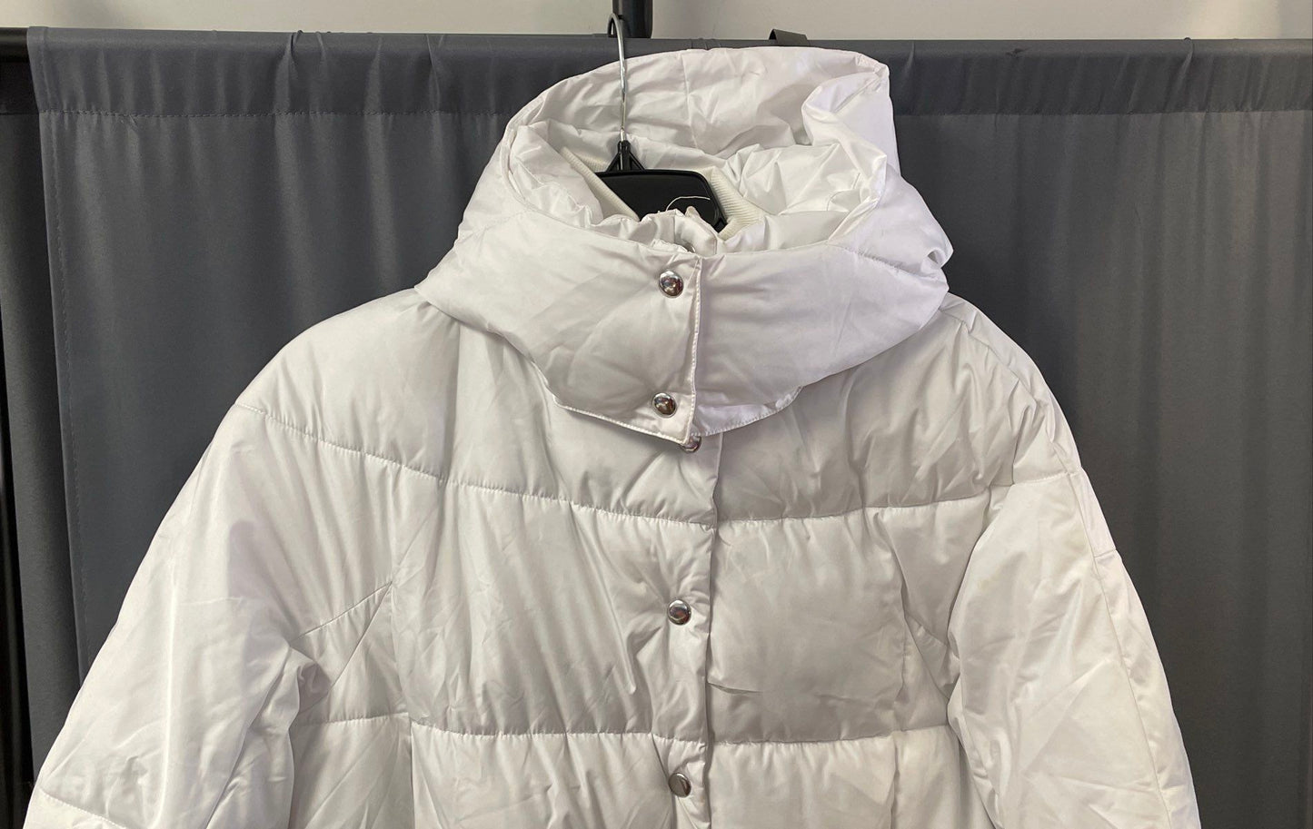 J. Crew Women's White Signature Puffer Jacket Hooded Water-Repellent Size S