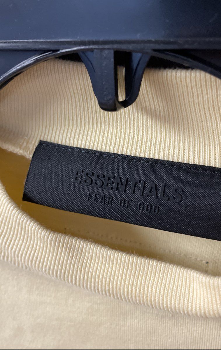 Fear of God Essentials Men's Yellow Mock Neck Boxy Short Sleeve Tee Size S