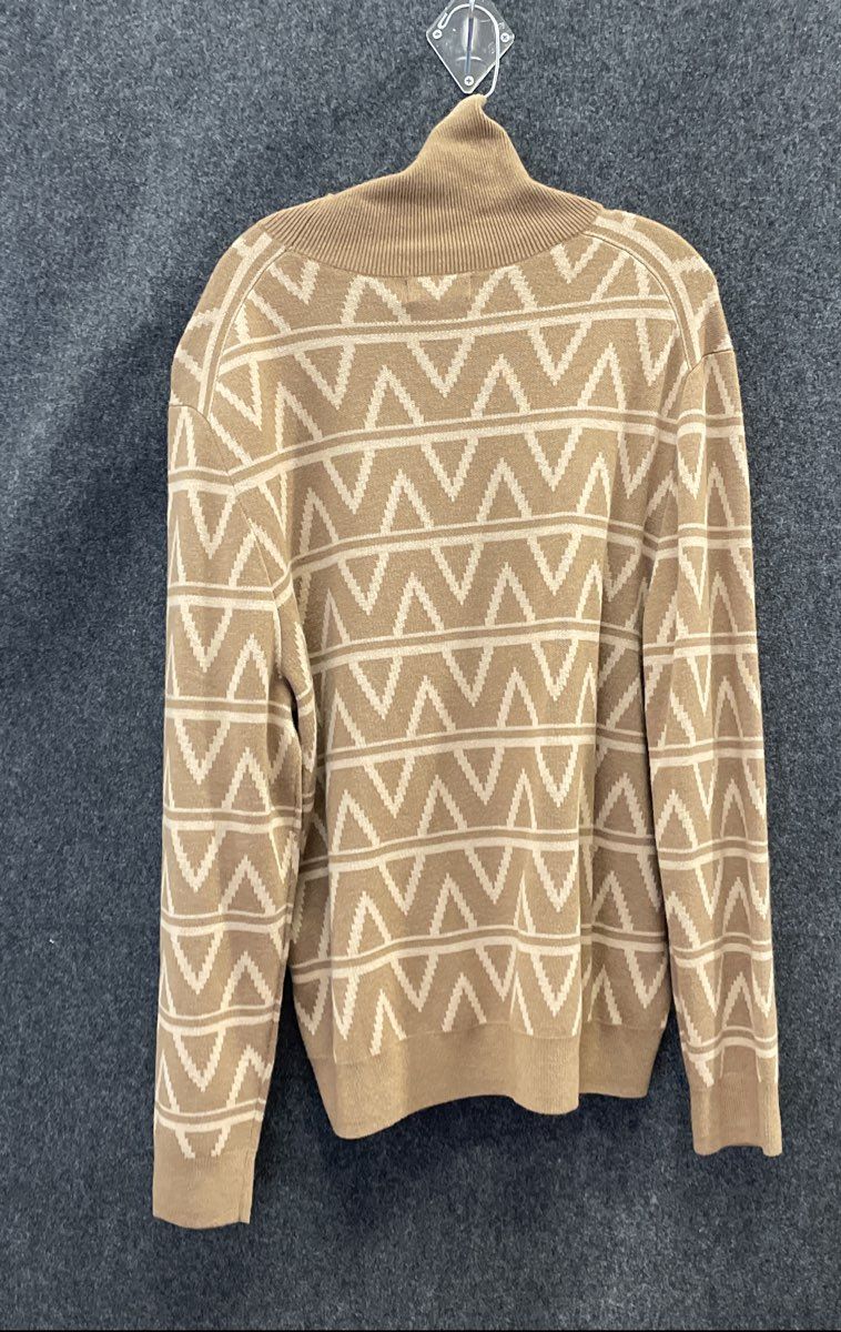 Nautica Men's Brown Geometric Merino Wool Blend Turtleneck Sweater Sz XL NWT