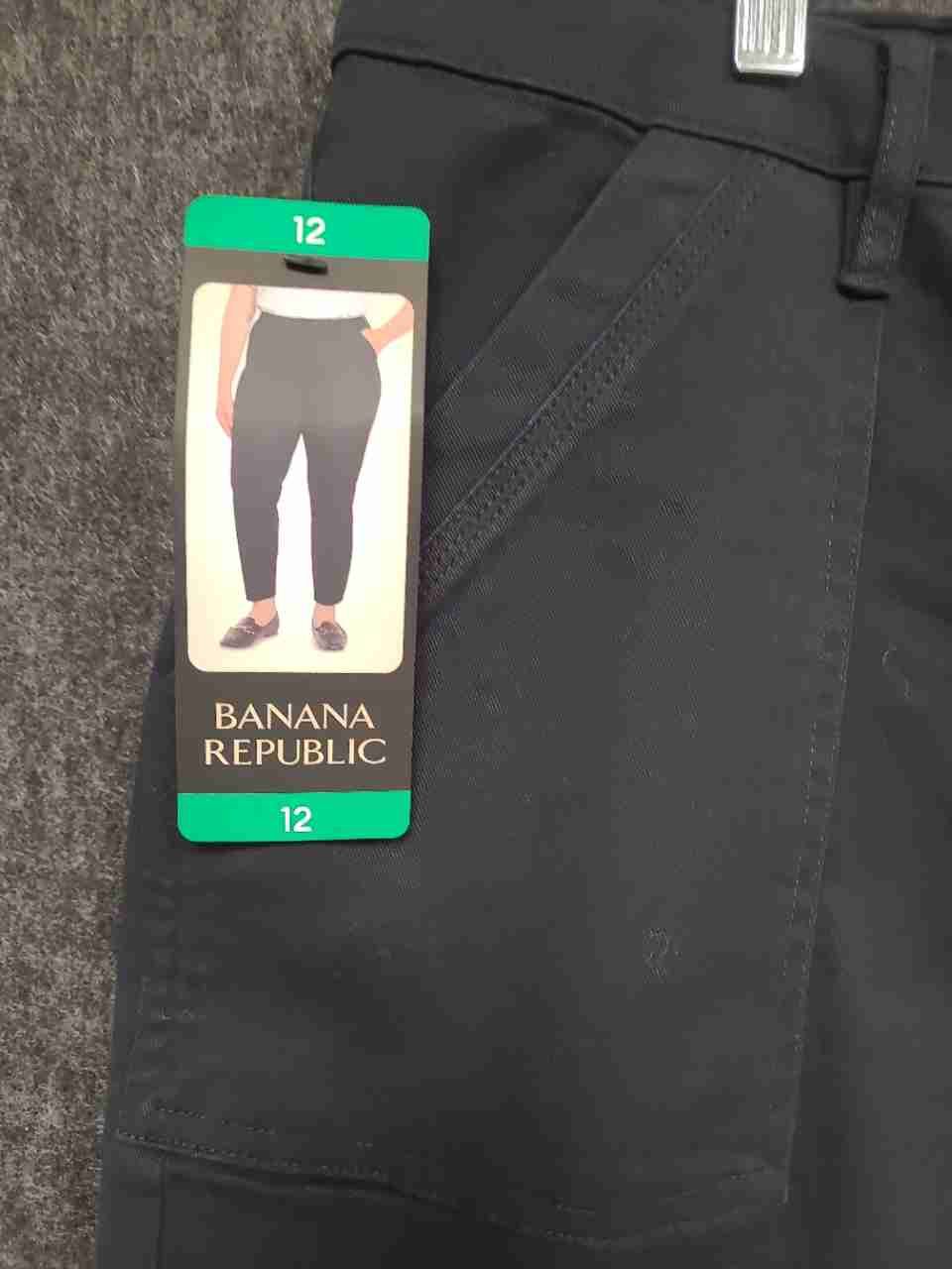 Banana Republic Women's Gray High Rise Utility Patch Pocket Tapered Pants NWT 12