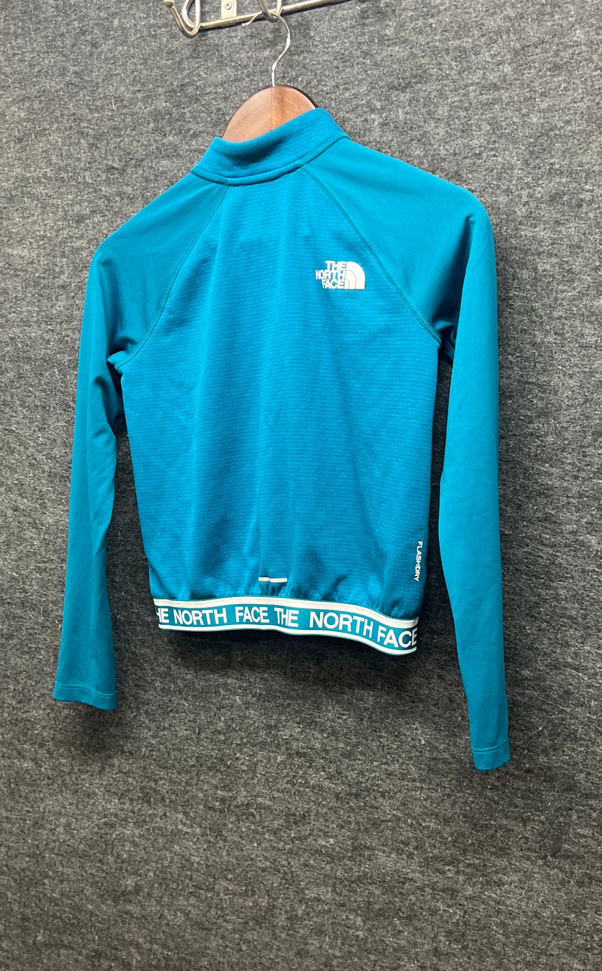 The North Face Girls Teal Blue FlashDry 1/4 Zip Pullover Long Sleeve M 10/12