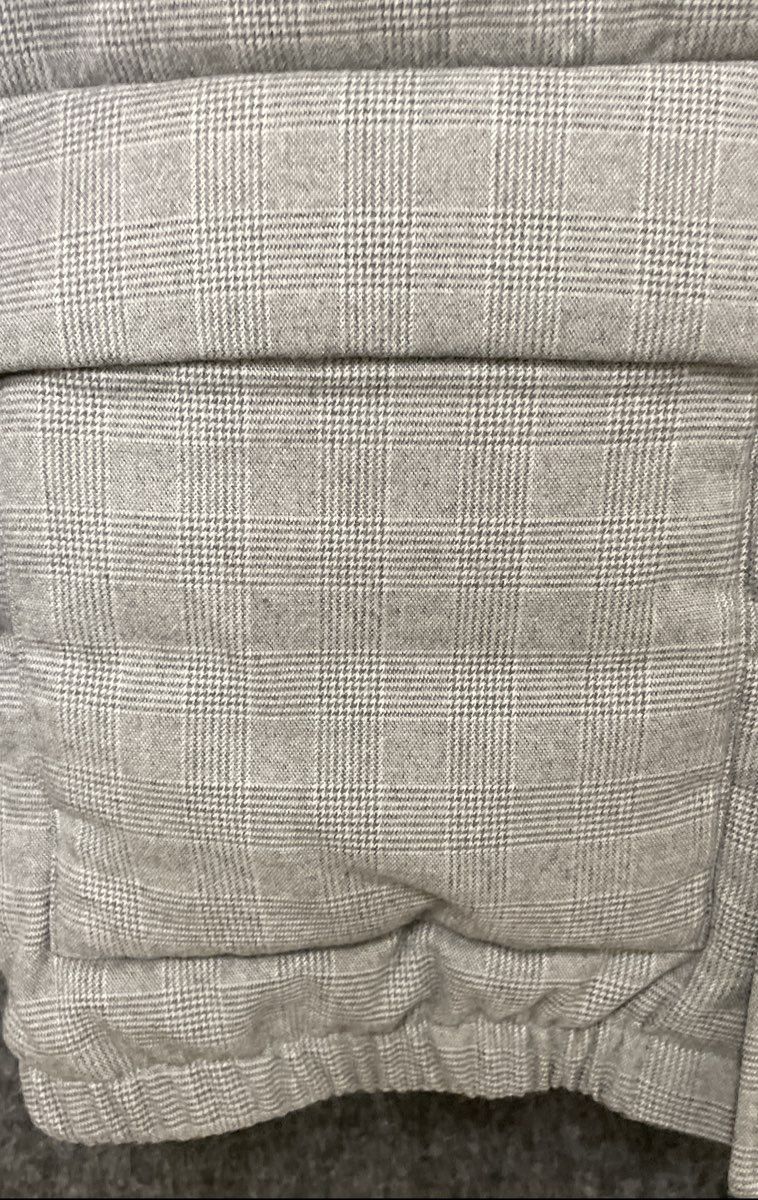 GAP Men's Gray Plaid Puffer Jacket Quilted Stand Collar Coat Size Medium