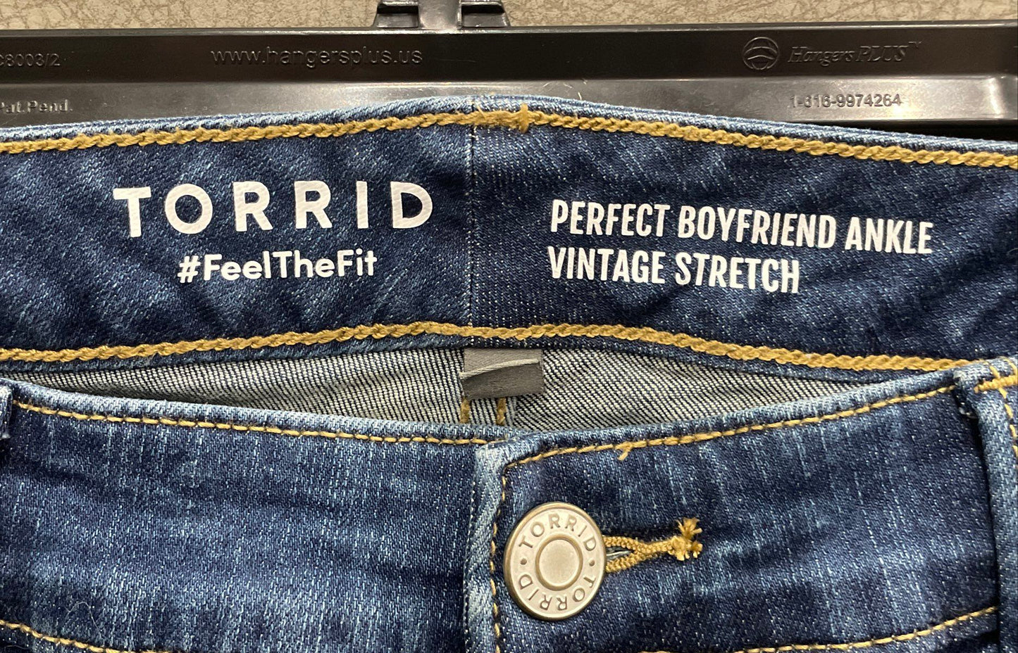 Torrid Women's Perfect Boyfriend Ankle Blue Vintage Stretch Jeans Sz 18R