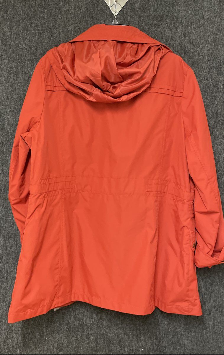 Apt. 9 Women's Burnt Orange Utility Jacket Leopard Print Lining Hooded Sz XL
