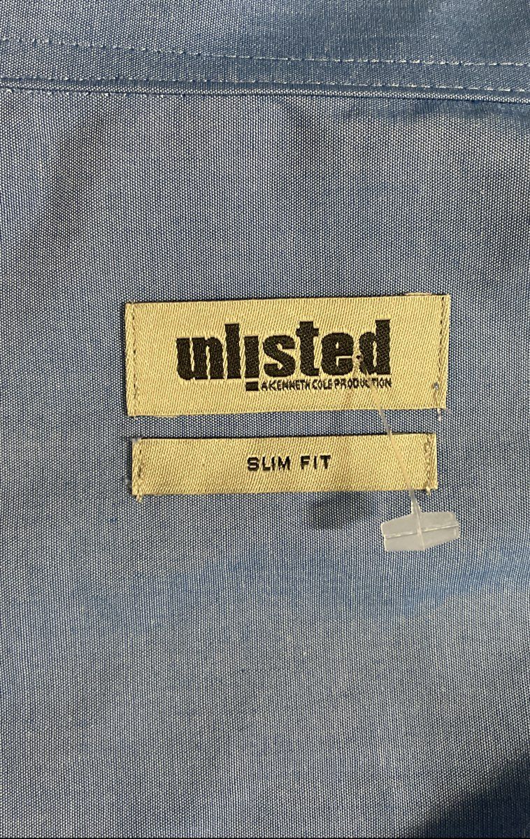Lot of 2 Unlisted Men's Dress Shirts Blue Cream Slim Regular Fit Sz XL NWT