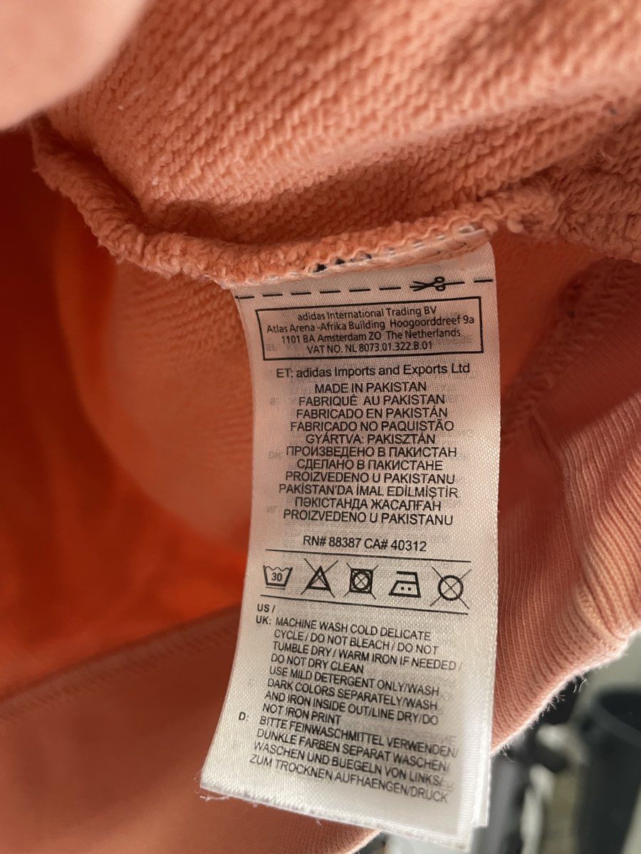 Adidas Women's Pullover Hoodie Peach Originals Trefoil Logo Graphic Sz S