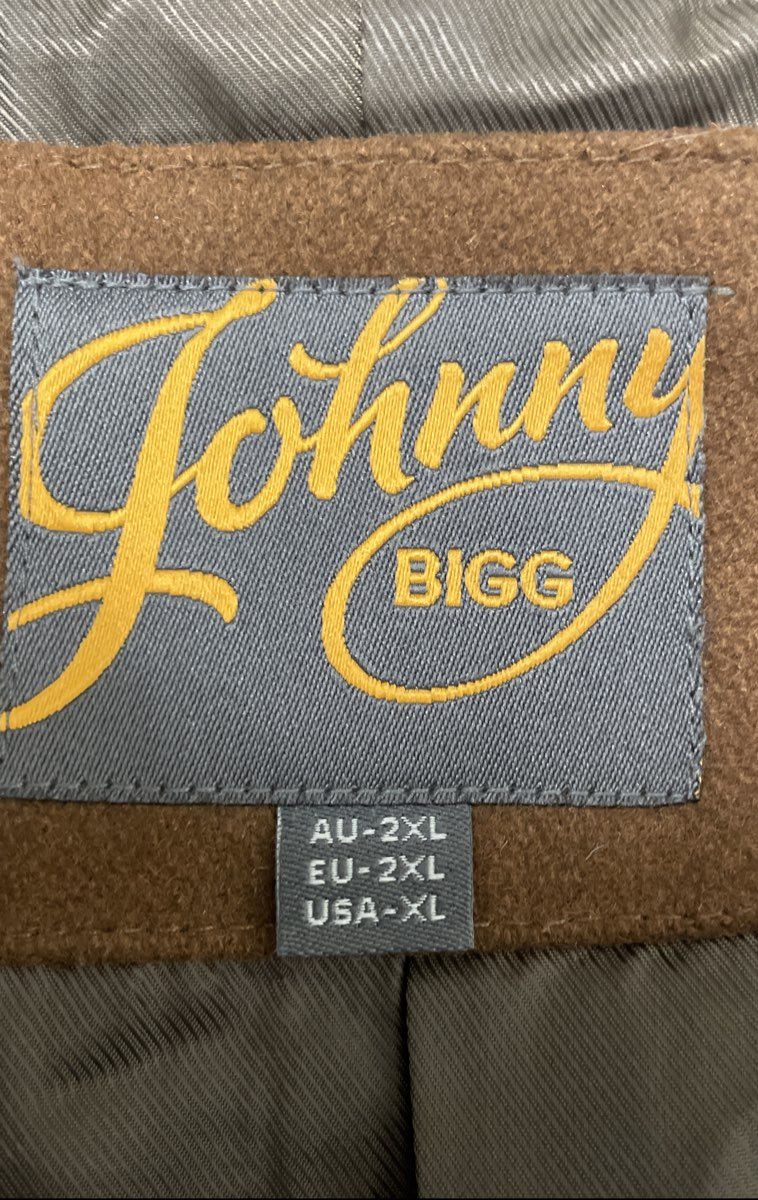 Johnny Bigg Men's Brown Wool Blend Single Breasted Coat Sz XL