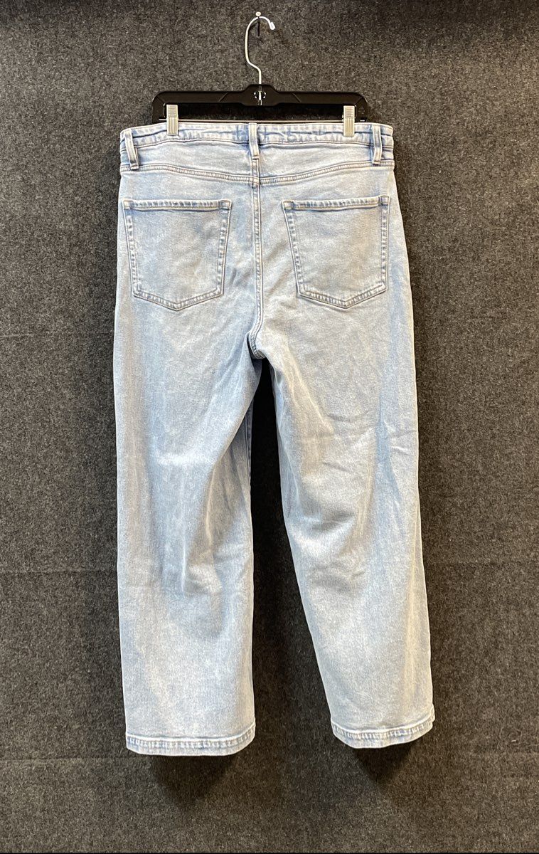 Ava & Viv Women's Light Blue Acid Wash Wide Leg Jeans Sz 16