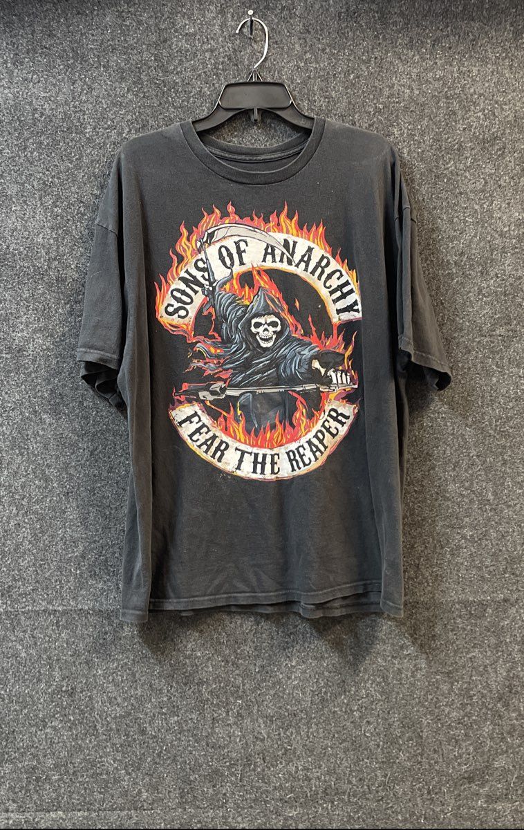 Sons of Anarchy Fear The Reaper Graphic T-Shirt Charcoal Sz 2XL