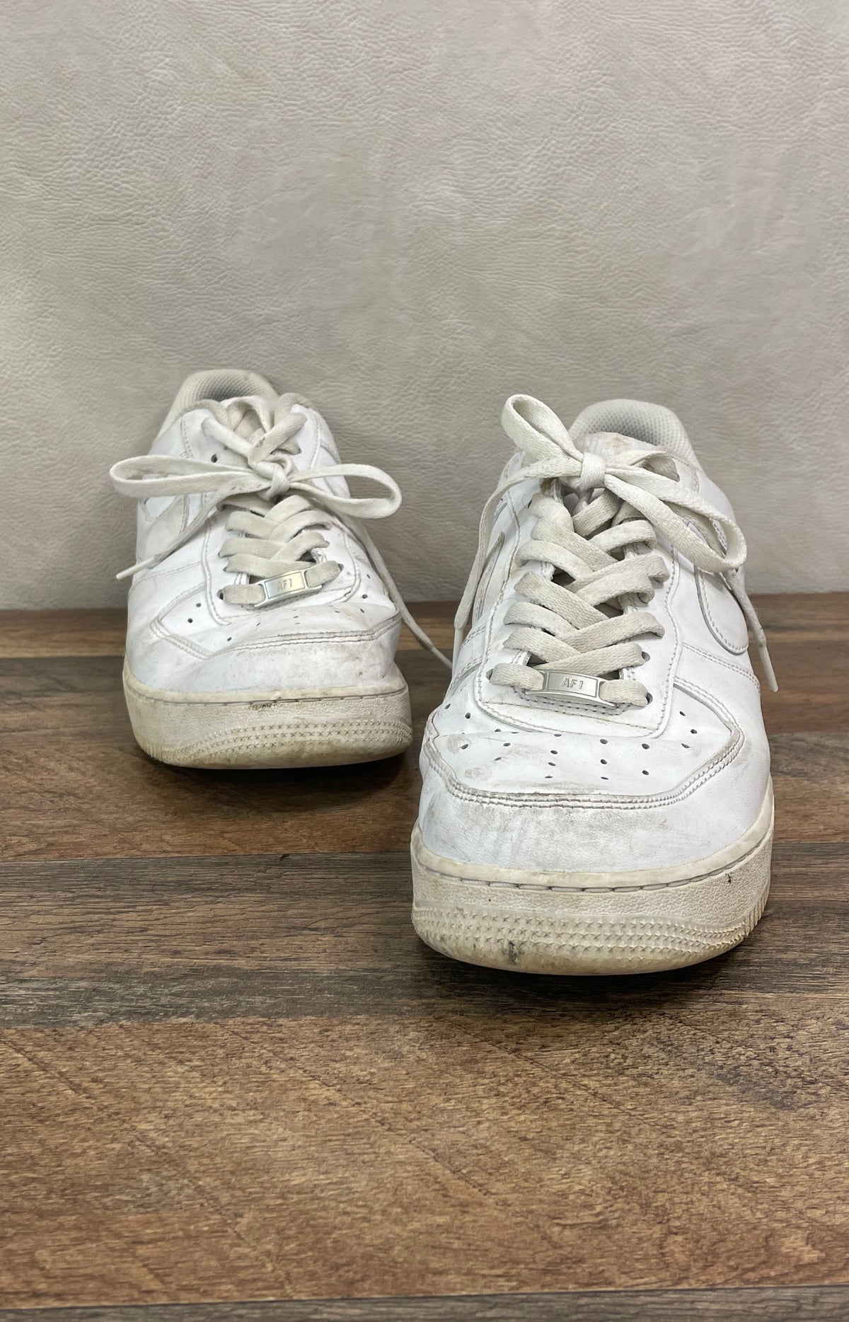 Nike Air Force 1 Low Triple White Leather Sneakers Men's Size 12