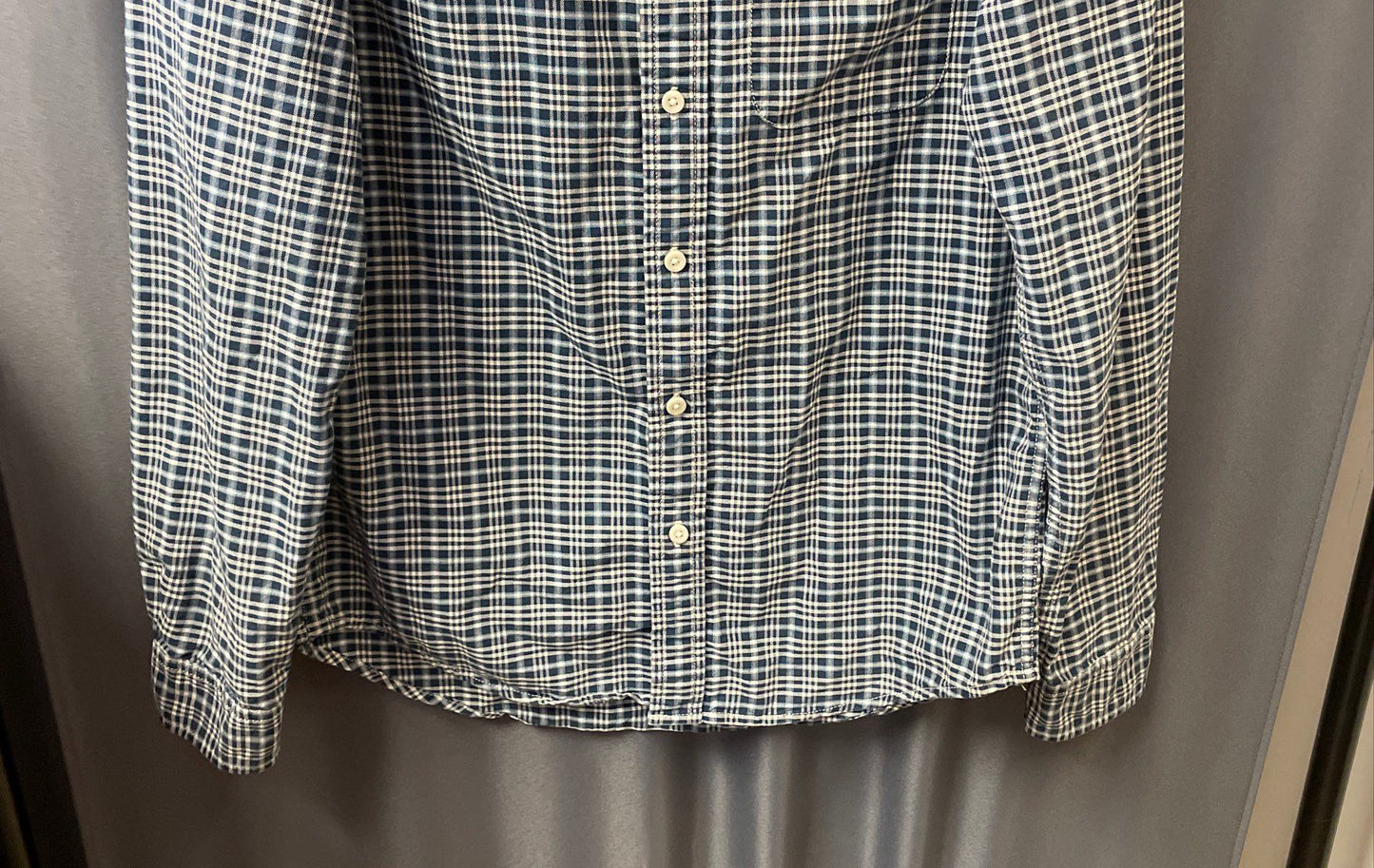 Denim & Supply Ralph Lauren Men's Blue White Plaid Cotton Button Down Shirt S