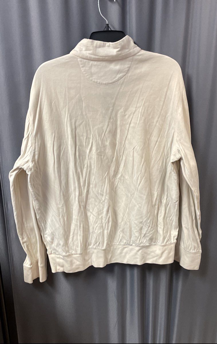 Polo Ralph Lauren Men's Cream 1/4 Zip Pullover Sweatshirt Cotton Blend Sz L