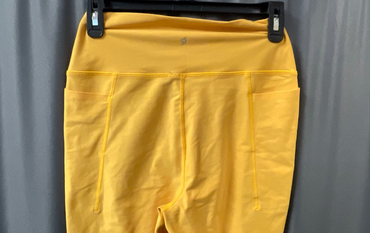 Peloton Women's High-Rise Athletic Leggings Yellow with Side Pockets Sz M