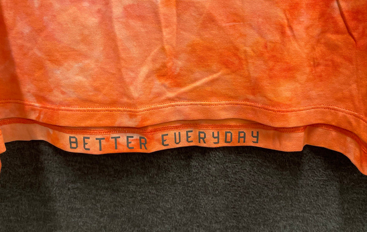 Lululemon Men's License to Train Orange Tie Dye Sleeveless Tank Top Sz L