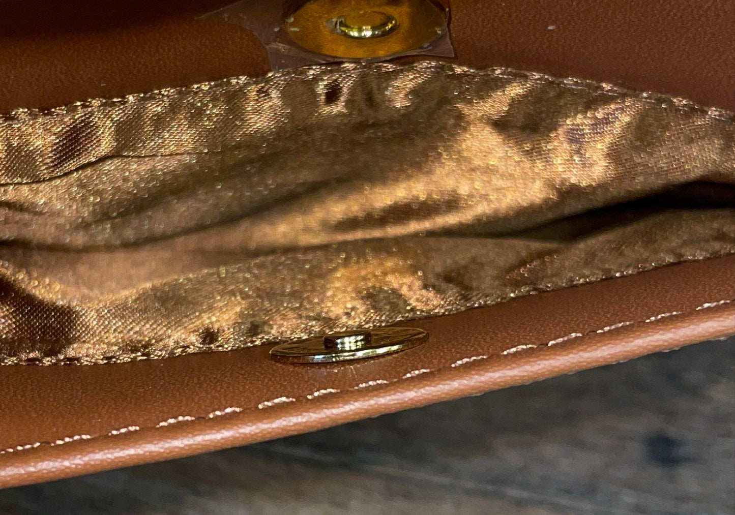 Joy & Iman Tan Double Zip Crossbody Bag Gold Hardware NWT