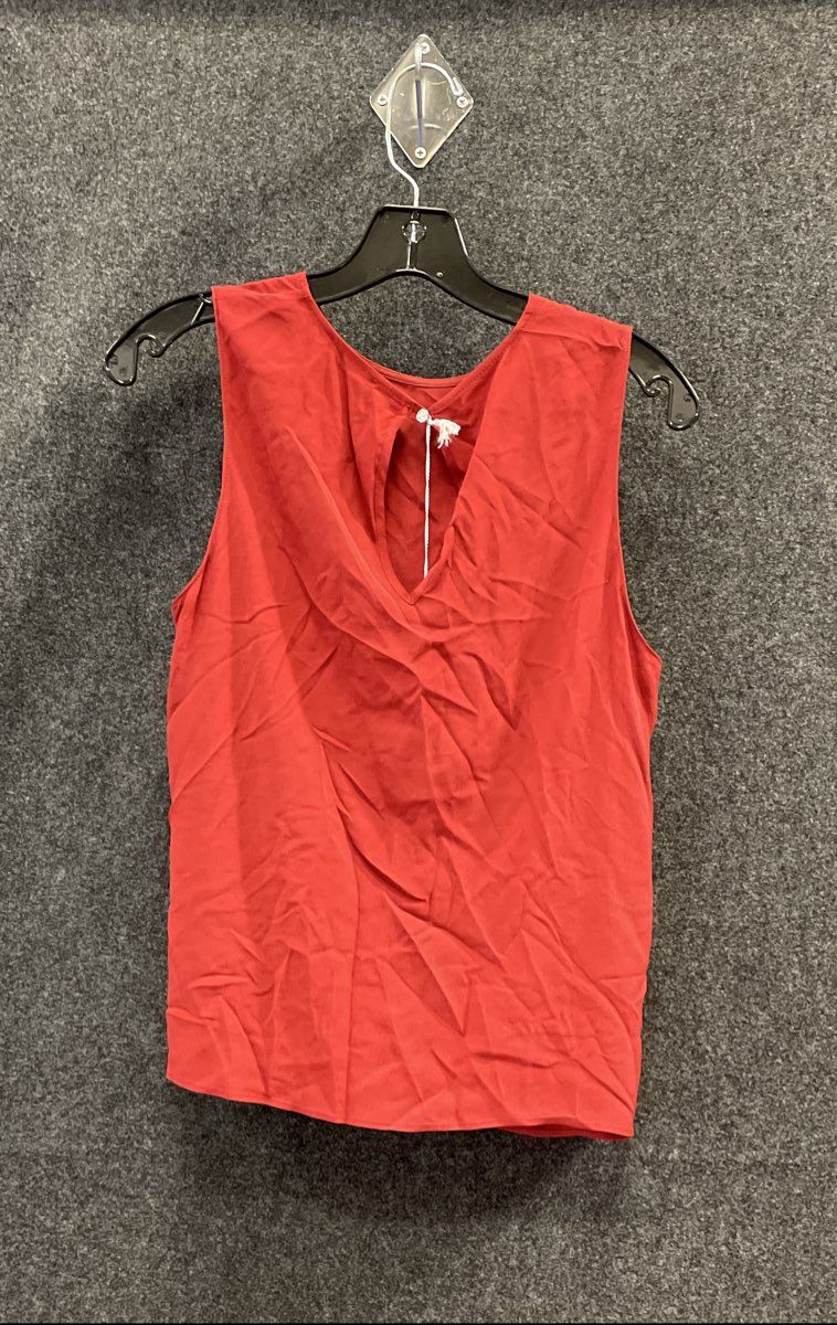 Patrizia Pepe Women's Red Diagonal Zipper Sleeveless Blouse Top Sz 42 NWT