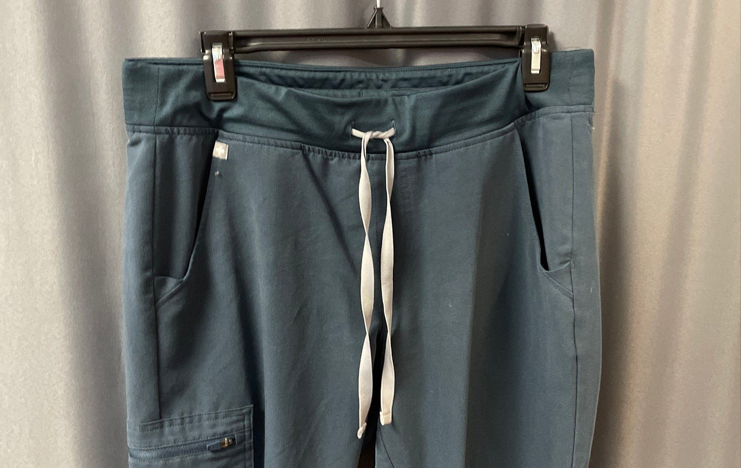 Figs Women's Zamora Jogger Scrub Pants Teal Blue Technical Cargo Sz M