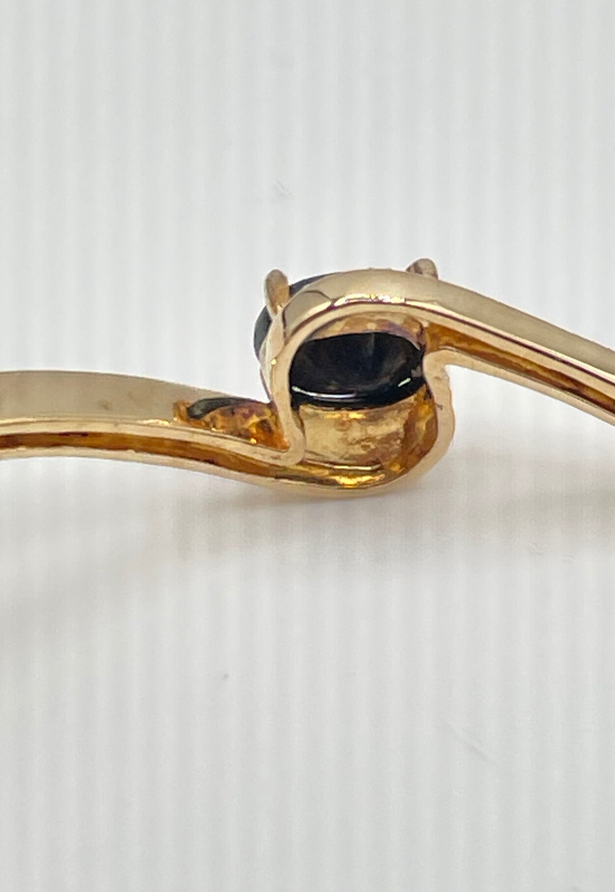 Gold Tone Low Grd. Silver (Ag 84) Sapphire Diamond Acc. Bracelet 13.3g *Damaged*