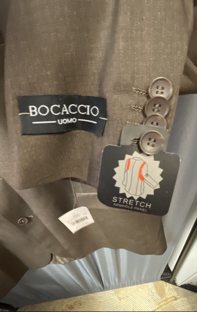 Bocaccio Uomo Men's Brown Paris Suit Coat Blazer Stretch Sz 50L NWT