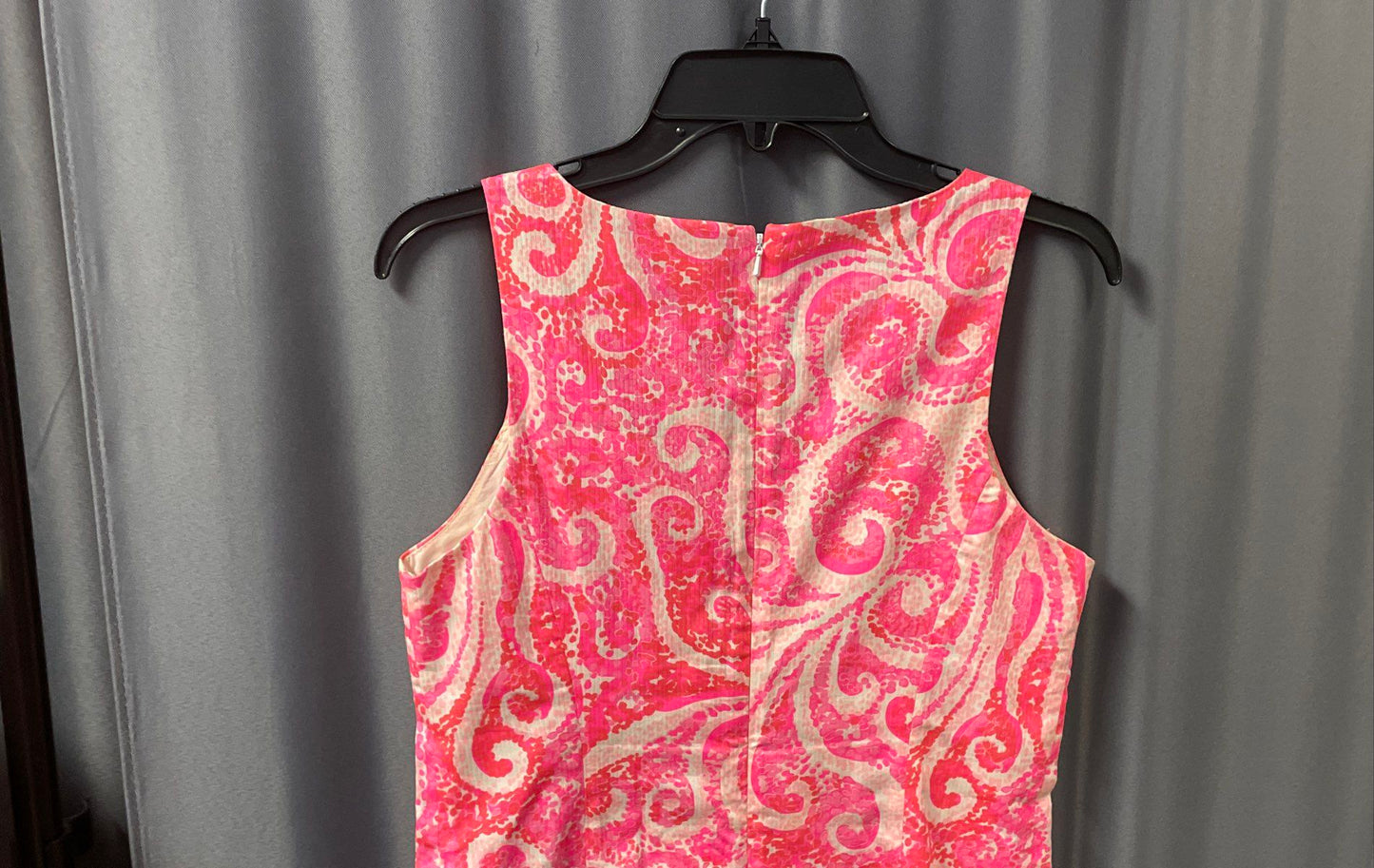 Lilly Pulitzer Women's Pink Paisley Pin V-Front Dress Soutache Trim Sz 4