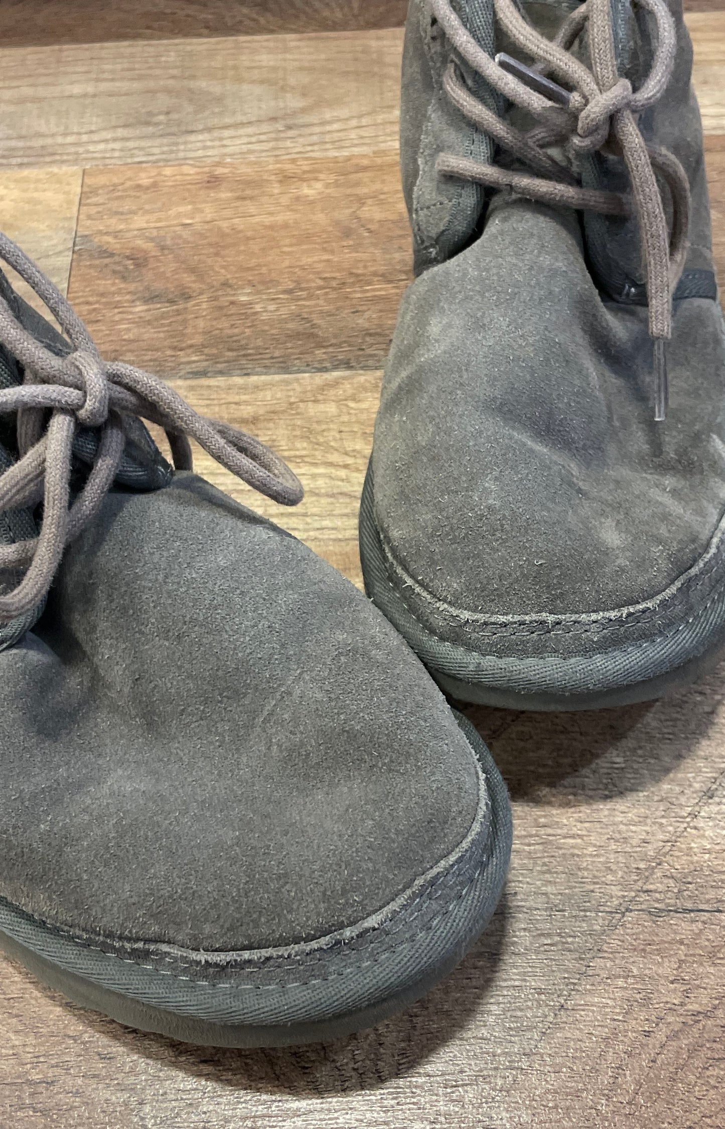 UGG Neumel Grey Suede Lace Up Ankle Boots Women's Size 6