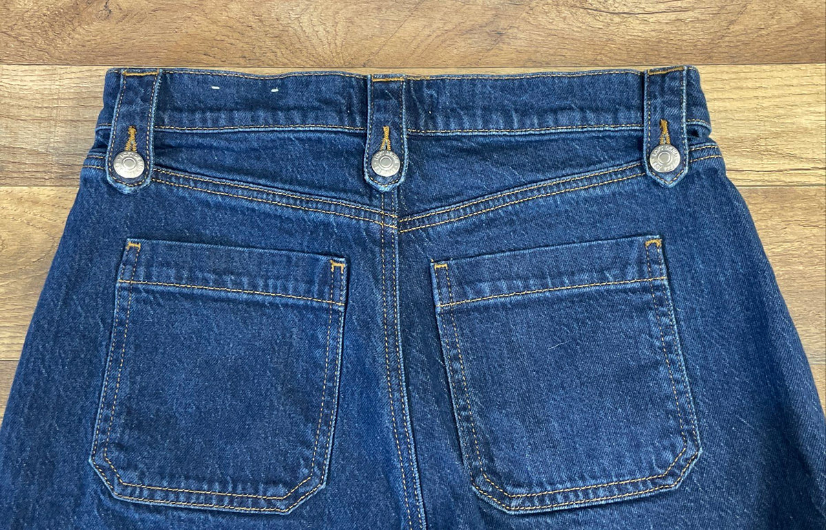 Loft Women's Blue High Rise The Straight Patch Pocket Denim Jeans Sz 4