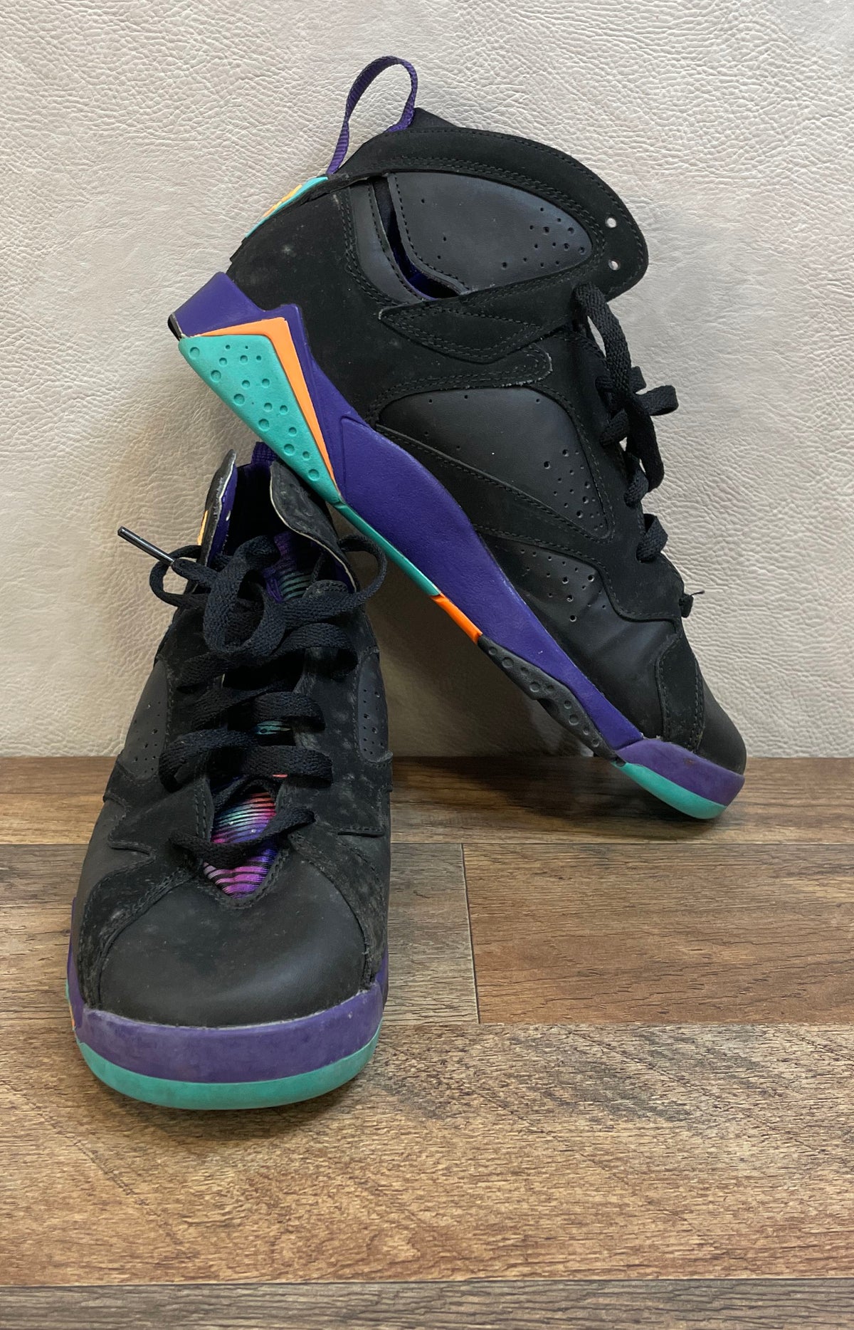 Nike Air Jordan 7 Retro Nothing But Net Sweater Black Teal GS Size 8Y