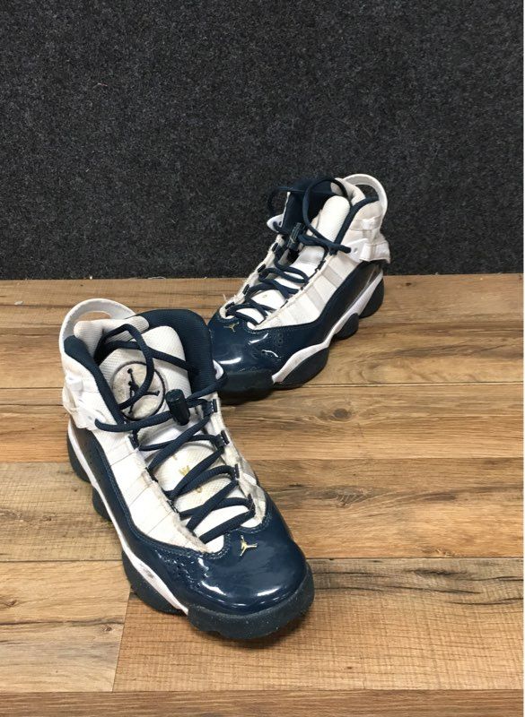 Nike Jordan 6 Rings GS Navy White Youth Basketball Shoes Size 5.5Y
