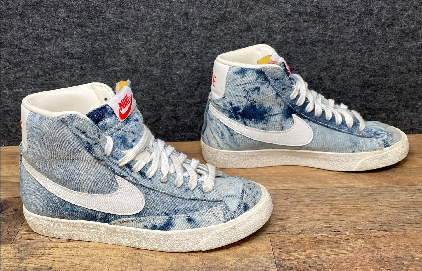 Nike Blazer Mid 77 Vintage Acid Wash Denim Stone Wash Blue White Size Unknown