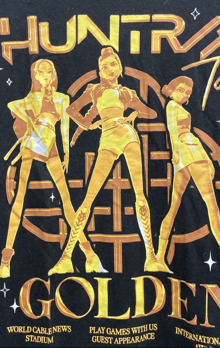 Netflix K-Pop Demon Hunters Huntrx Tour Golden Graphic T-Shirt Men's XL