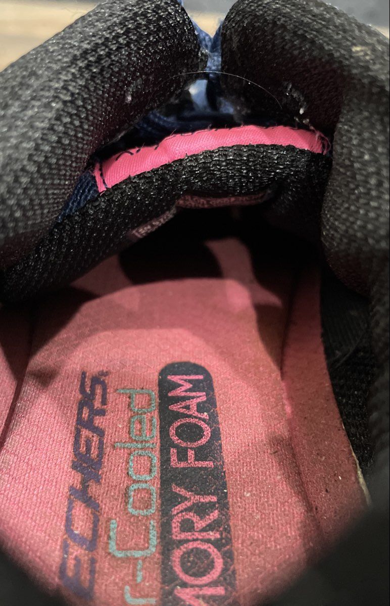 Skechers Shape-ups Black Blue Pink Fitness Walking Shoes Size 11