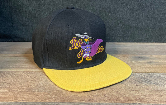 Headgear Classics Darkwing Duck Los Angeles Snapback Hat Black Yellow Sz OSFM