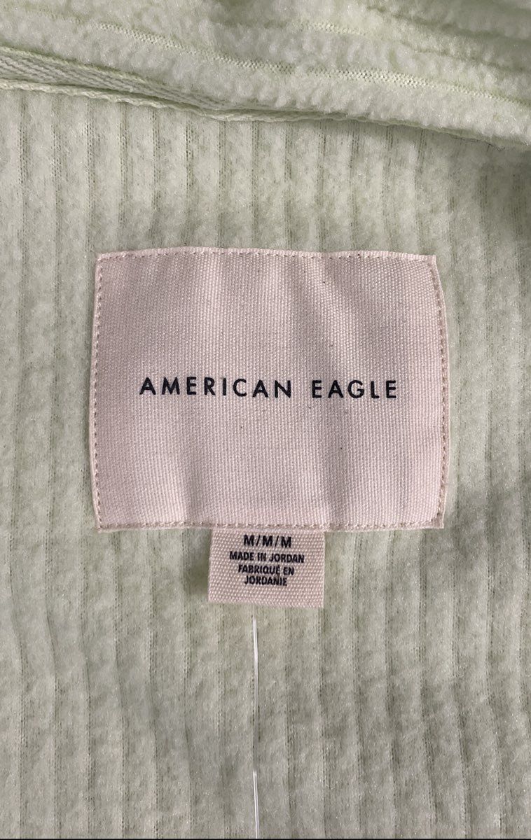 American Eagle Women's Light Green Sherpa Corduroy Shacket Jacket Sz M NWT