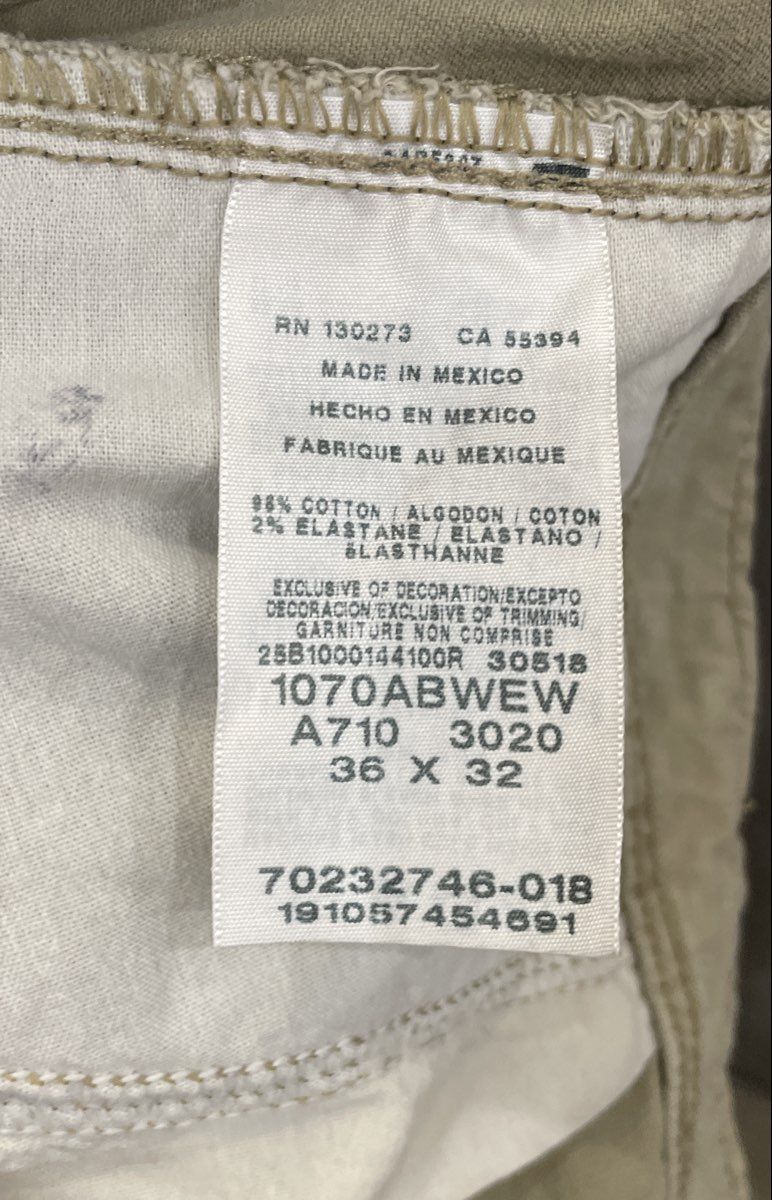 Wrangler Men's Relaxed Fit Cargo Pants Grey Stretch Cotton Sz 36x32