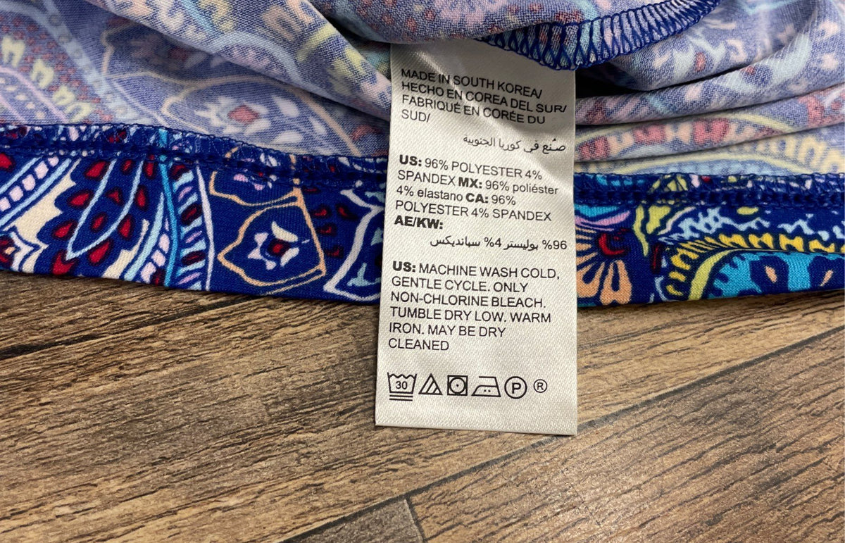 Chico's Women's Blue Colorful Paisley Sleeveless Midi Dress Stretch Sz 3 NWT