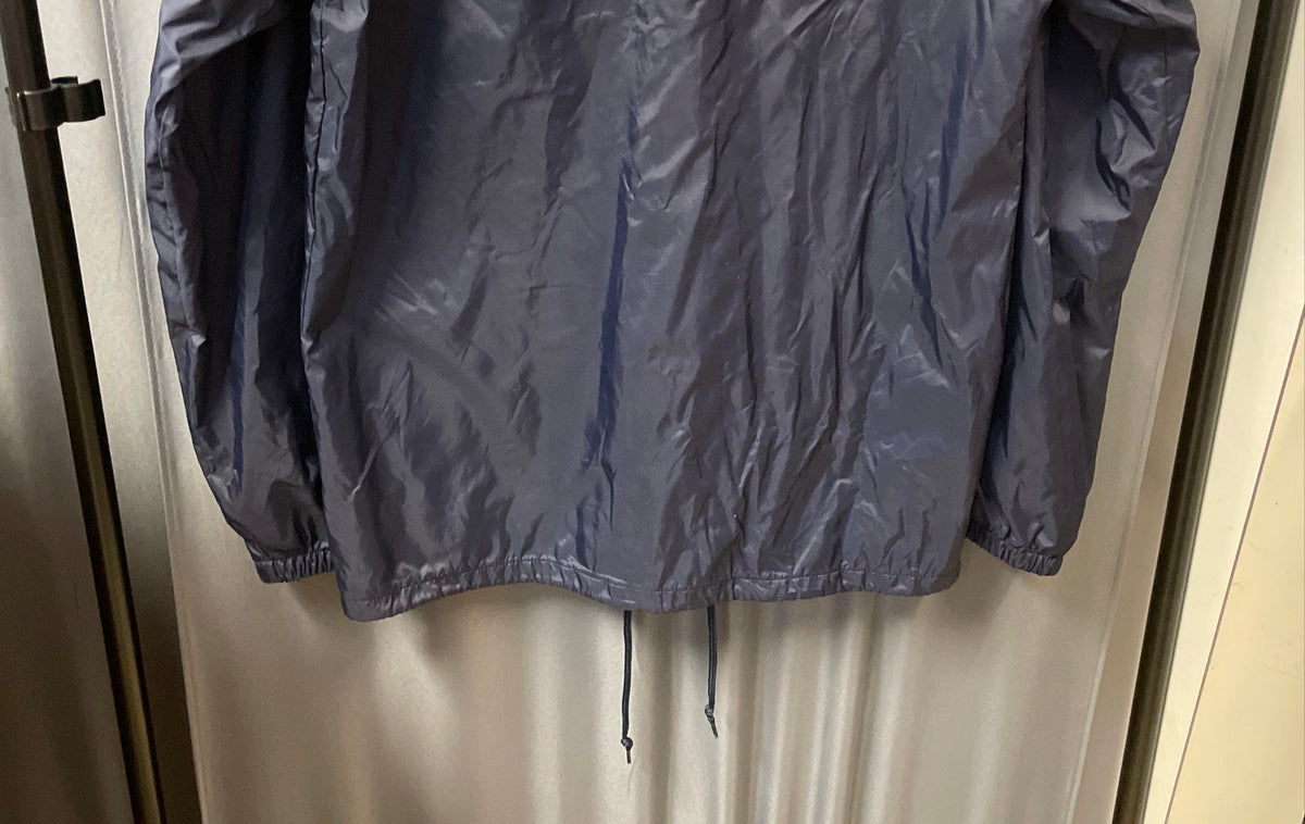 Obey Men's Navy Blue Nylon Coach's Jacket Worldwide Propaganda Graphic Sz L