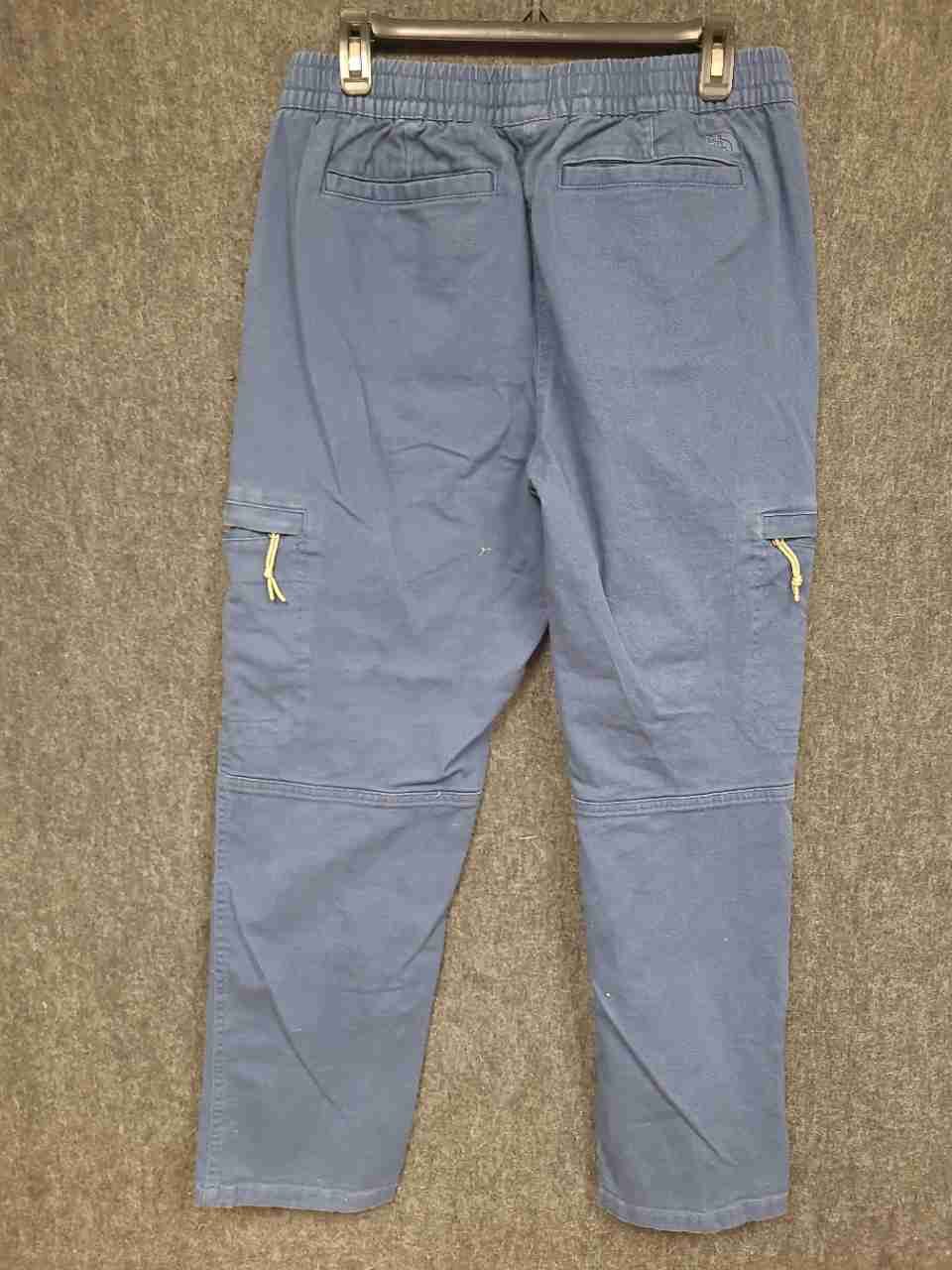 The North Face Men's Blue Cargo Pants Elastic Waist Drawstring Sz M Short