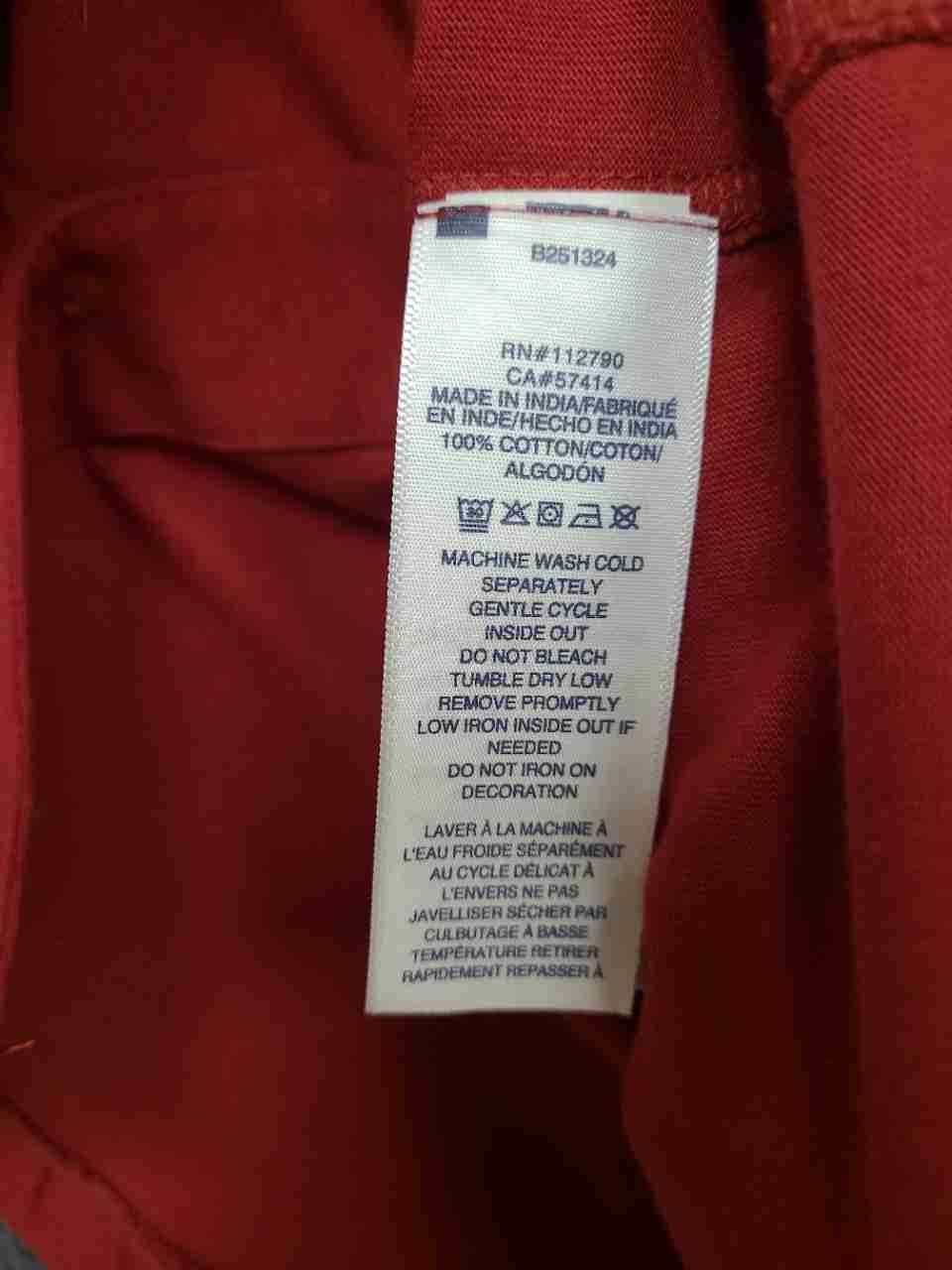 True Religion Men's Red Short Sleeve Cotton Button Down Logo Pocket Shirt Sz M