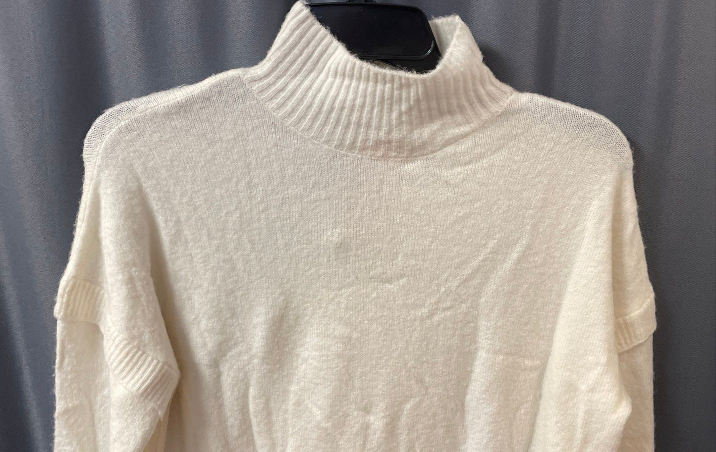Esqualo Women's Off White Mock Neck Camel Wool Blend Sweater Dress XS NWT