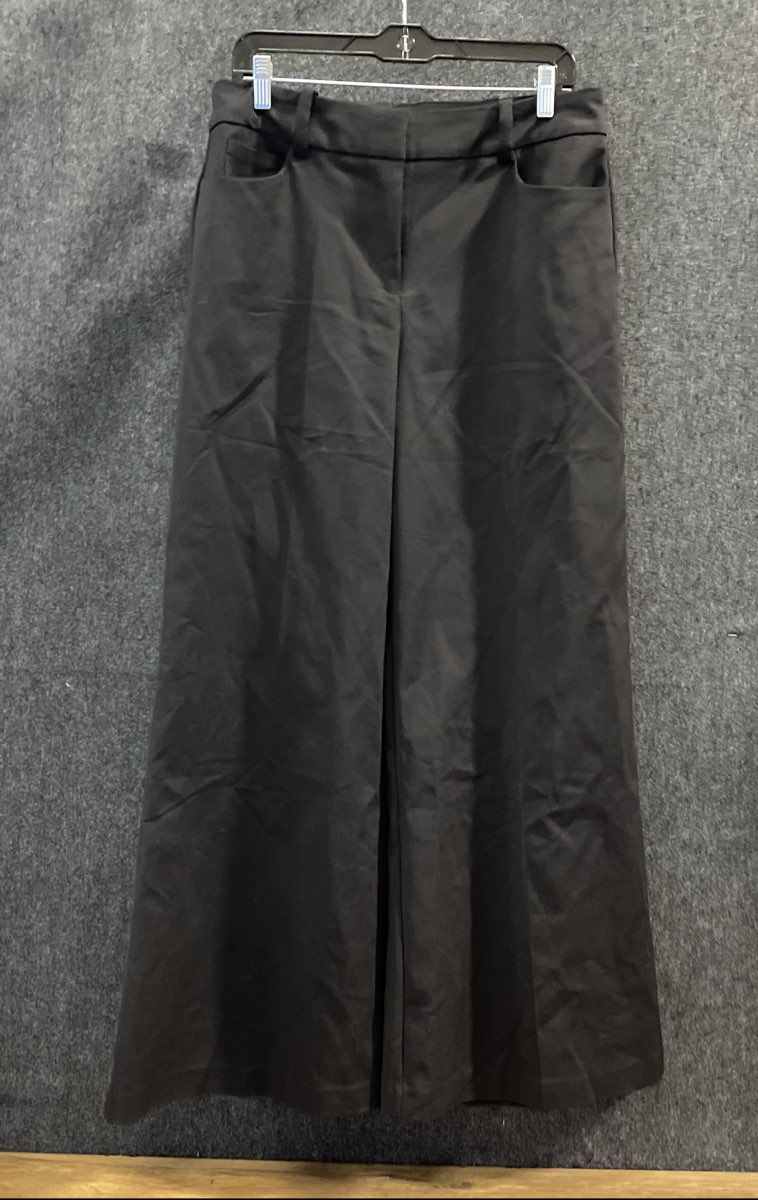 New York & Company Women's Black Wide Leg Pants Trousers Flat Front NWT Sz 10