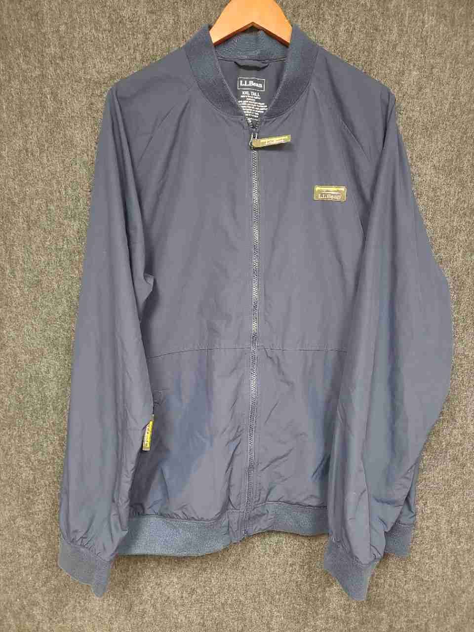 L.L. Bean Men's Blue Fleece Lined Recycled Nylon Warm-Up Jacket XXL